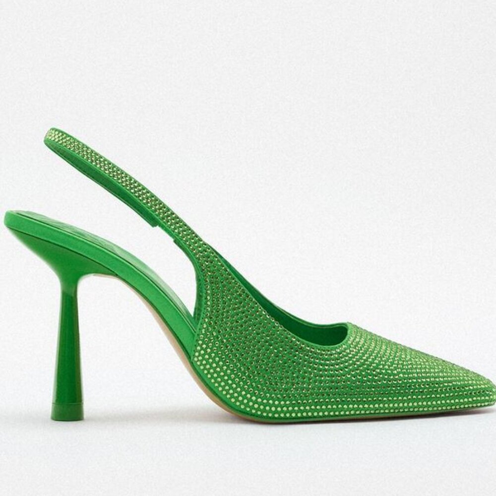 Zara Rhinestone Slingback Heels - Picture 2 of 6